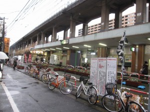 JR Kameido station seen from the building